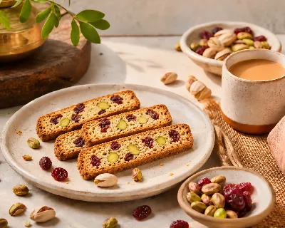 Cranberry pistachio biscotti