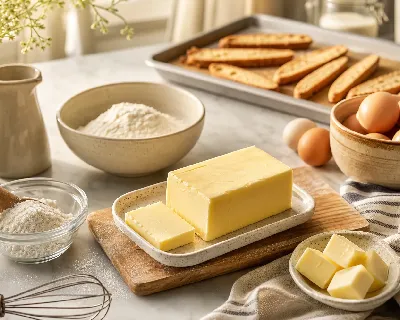 Baking with real butter for rich flavor and texture