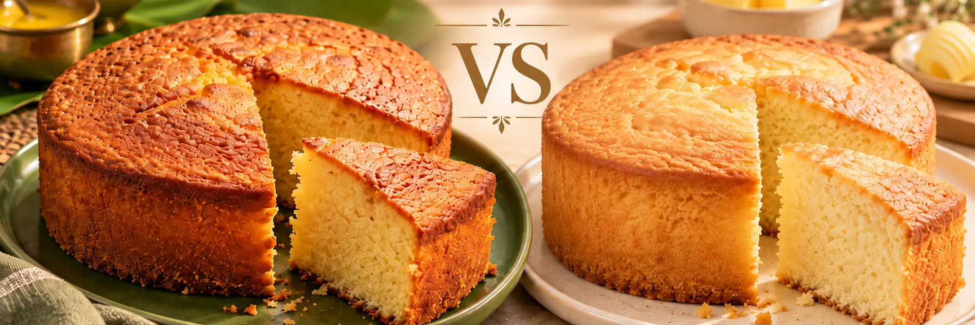Indian ghee cake vs butter cake: Texture, aroma, crumb